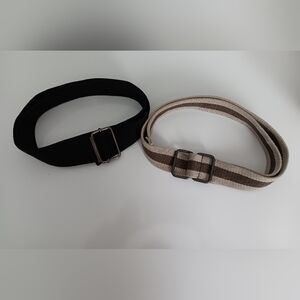 Men's Black and Tan Belt  2pc Set